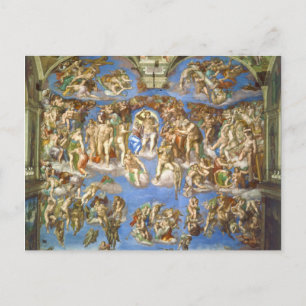 Carte Postale Le jugement Dernier Fresco Michelangelo Buonarroti