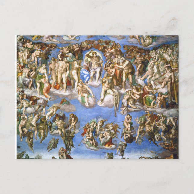 Carte postale Le jugement Dernier Fresco par Miche (Devant)