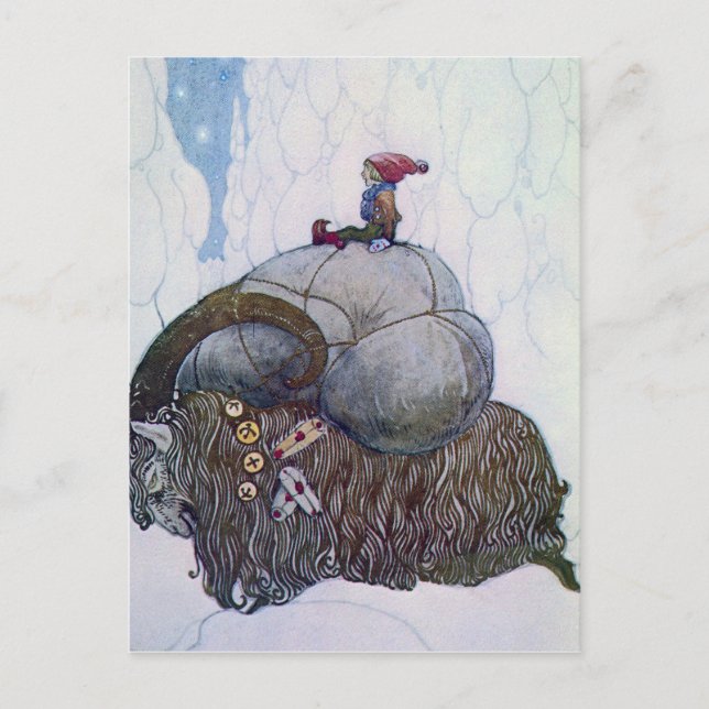 Carte Postale "Le Julbock" Chèvre de Noël de John Bauer (Devant)