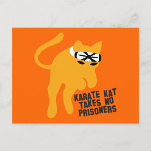Carte Postale Le karaté KAT (chat) ne prend aucun prisonnier