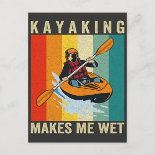 Carte Postale Le kayak me rend humide drôle canoë vintage rétro
