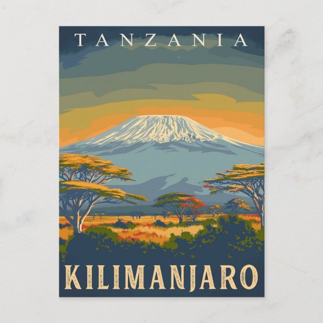 Carte Postale Le Kilimandjaro, Tanzanie Vintage (Devant)