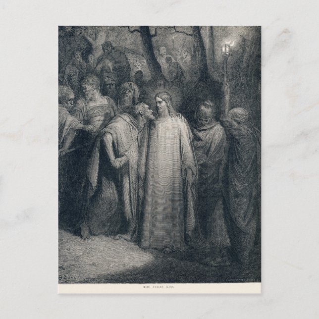 Carte Postale Le Kiss Mark Judas 14:45 par Gustave Doré 1866 (Devant)