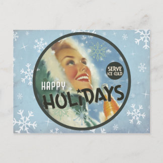 Carte Postale Le Kitsch Bitsch : Retro Happy Holidays Graphic