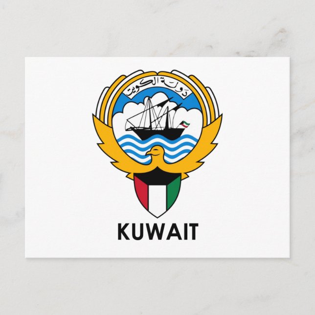 Carte Postale Le KOWÉIT - emblème/drapeau/manteau des (Devant)