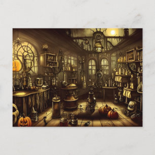 Carte Postale Le laboratoire d'Halloween