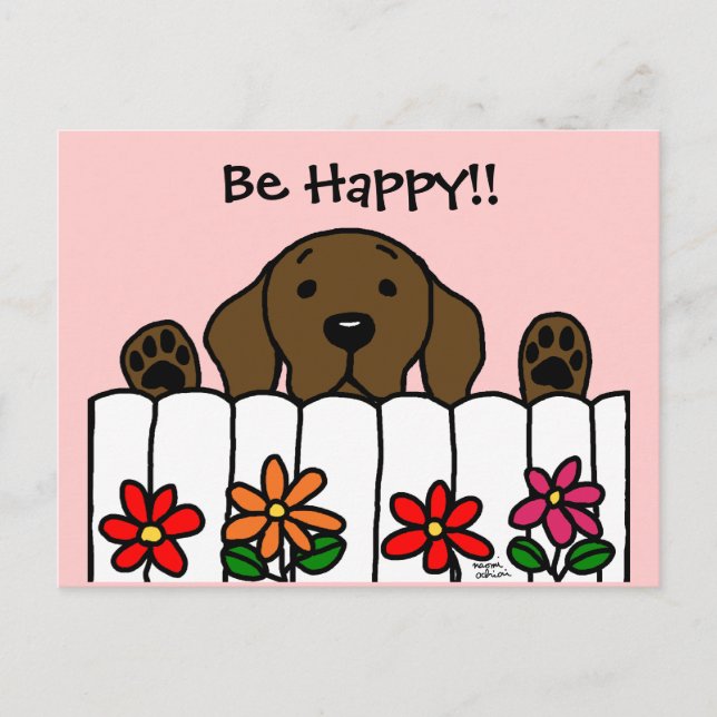 Carte Postale Le Labrador du chocolat vous observe (Devant)