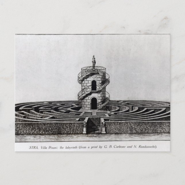 Carte Postale Le Labyrinthe de la Villa Pisani à Stra, après un (Devant)