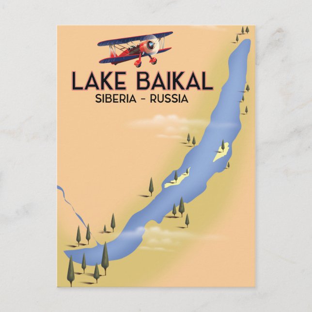 Carte Postale Le lac Baïkal Sibérie affiche de voyage russe Cart (Devant)