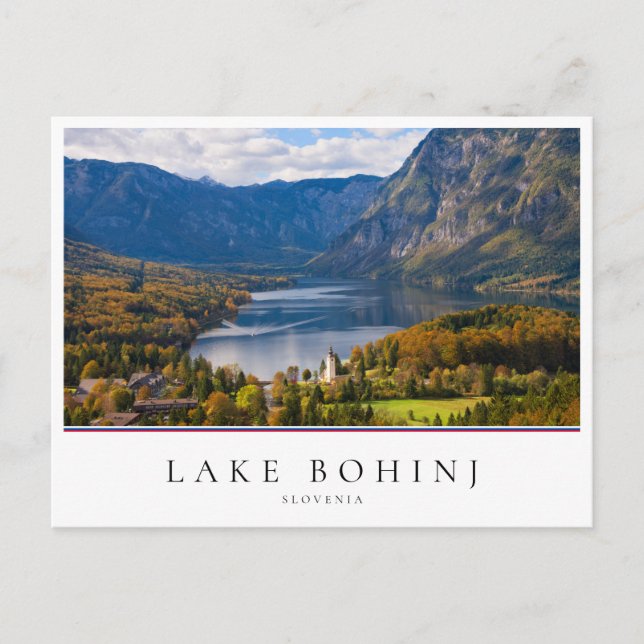 Carte Postale Le lac Bohinj en Slovénie en automne (Devant)