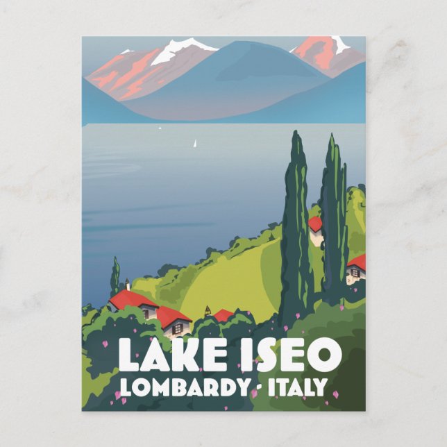 Carte Postale Le lac d'Iseo, Lombardie (Devant)