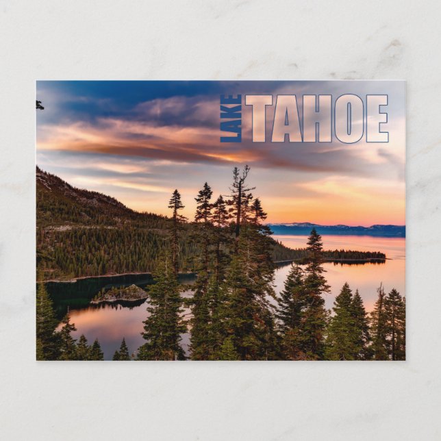 Carte Postale Le lac Tahoe en Californie au coucher du soleil (Devant)