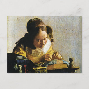 Carte Postale Le Lacemaker de Johannes Vermeer (vers 1670)