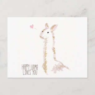 Carte Postale Le lama heureux vous aime
