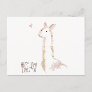 Carte Postale Le lama heureux vous aime