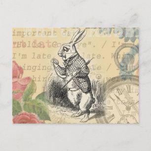 Carte Postale Le lapin blanc Alice au pays des merveilles