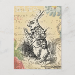 Carte Postale Le lapin blanc Alice au pays des merveilles