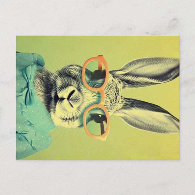 Carte Postale Le lapin des lunettes de soleil : une icône rétro  (Devant)