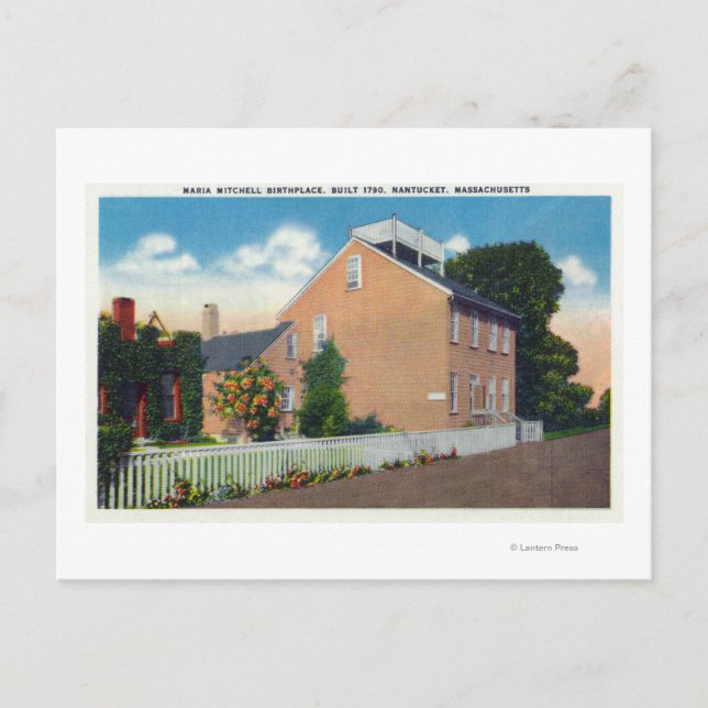 Carte Postale Le lieu de naissance de Maria Mitchell (Devant)