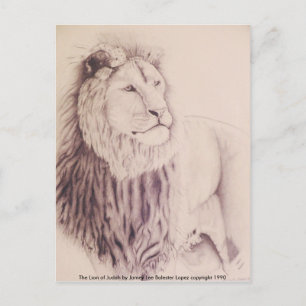 Carte Postale Le Lion de Juda - crayon sur papier 1990 Var 3,...