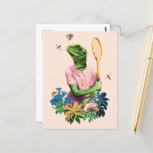 Carte Postale Le Lizard De Tennis