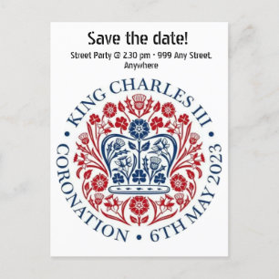 Carte Postale Le logo du couronnement King Charles III Enregistr