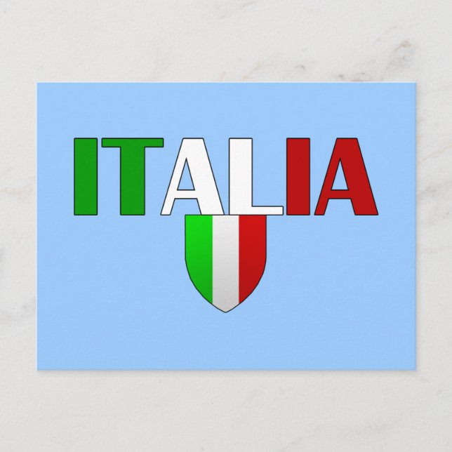 Carte Postale Le logo italien drapeau de l'Italie bouclier pour  (Devant)