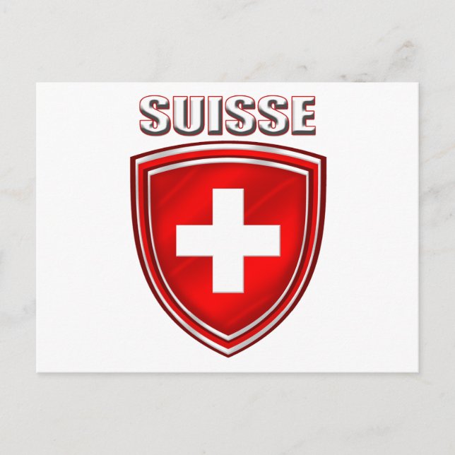 Carte Postale Le logo suisse emblème emblème drapeau de la Suiss (Devant)