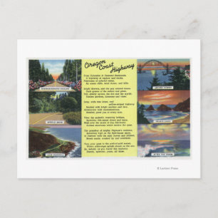 Carte Postale Le long de l'Oregon Coast Highway avec un poème