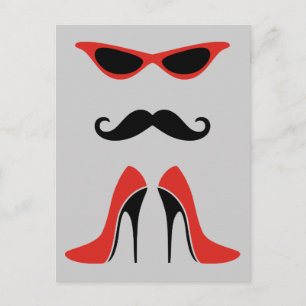 Carte Postale Le look parfait en noir et rouge