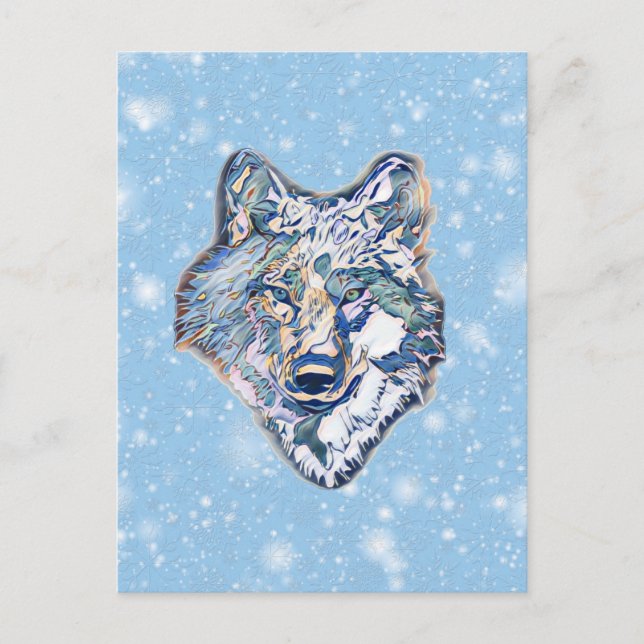 Carte Postale Le loup d'hiver (Devant)