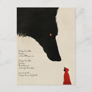 Carte Postale Le loup malin et le petit chaperon rouge