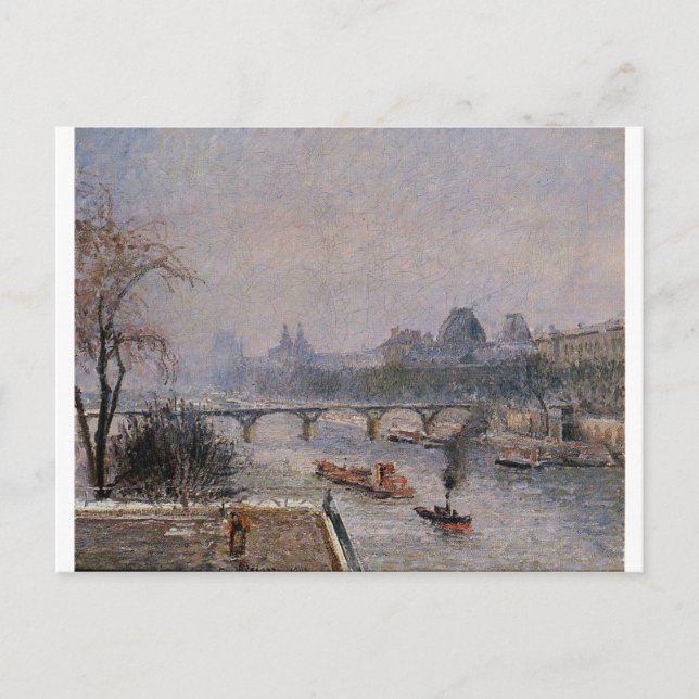 Carte Postale Le Louvre, le matin, effet neige Camille Pissarro (Devant)