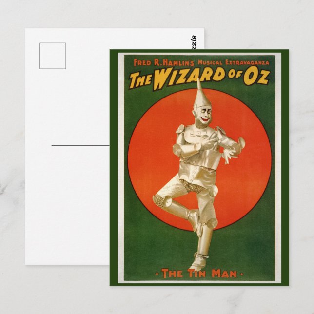 Carte Postale Le Magicien d'Oz, Tinman Musical (Devant / Derrière)