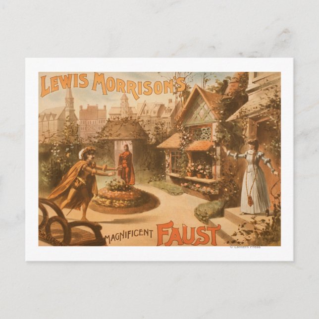 Carte Postale Le Magnifique Faust Theatre de Lewis Morrison (Devant)