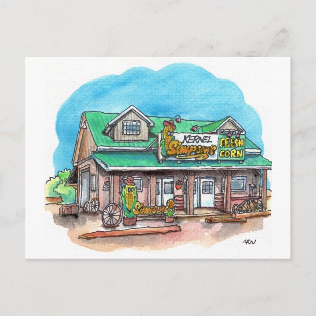 Carte Postale Le maïs doux de Kernel Simpson (Devant)