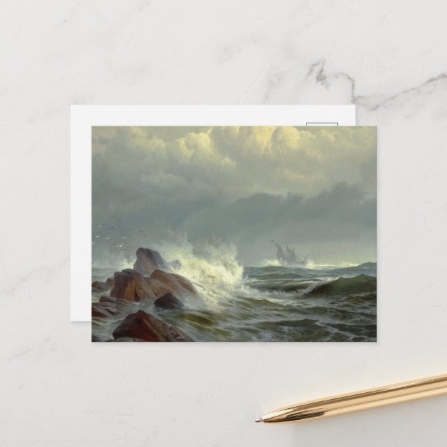 Carte Postale Le malheur de Norman par Edward Moran (Devant/Arrière en situation)