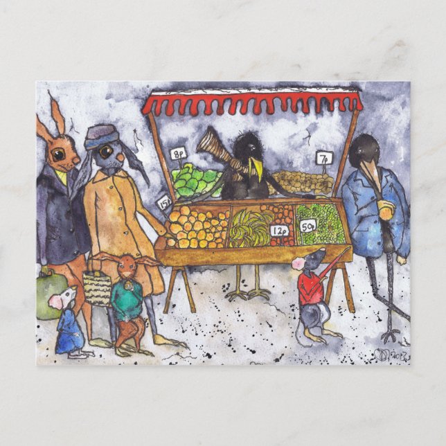 CARTE POSTALE LE MARCHÉ (Devant)