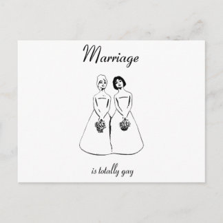 Carte Postale Le mariage est totalement gay — le couple féminin