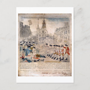 Carte Postale Le massacre de Boston Paul Revere King Street
