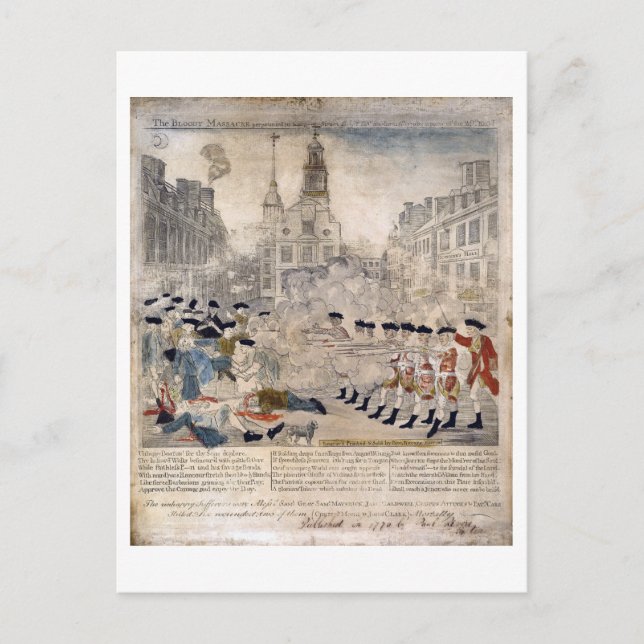 Carte Postale Le massacre de Boston Paul Revere King Street (Devant)