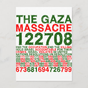 Carte Postale Le massacre de Gaza