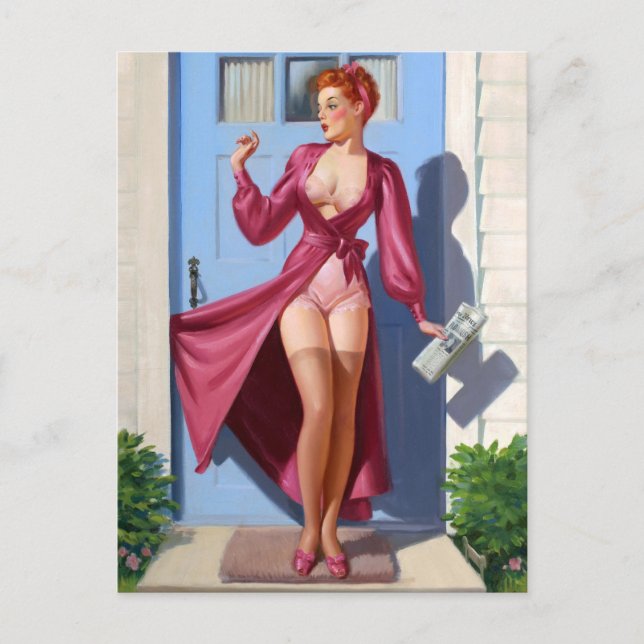 Carte Postale Le matin, le journal s'élève (Devant)