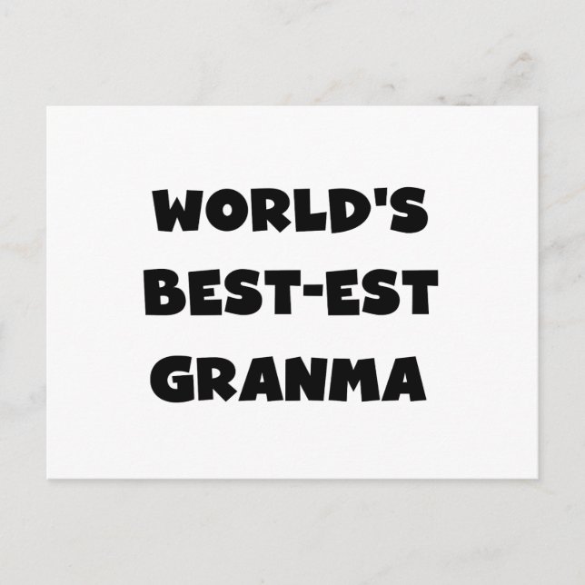 Carte Postale Le meilleur Granma noir et blanc du monde (Devant)