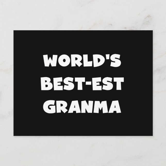 Carte Postale Le meilleur Granma noir et blanc du monde (Devant)