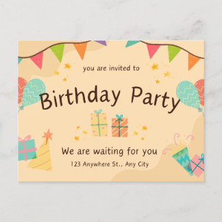 Carte Postale Le meilleur modèle pour l'invitation d'anniversair