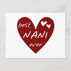 Carte Postale Le meilleurs T-shirts et cadeaux de Nani de coeur