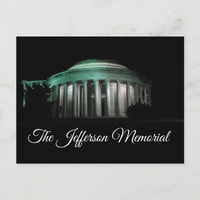 Carte Postale Le mémorial de Jefferson la nuit (Devant)