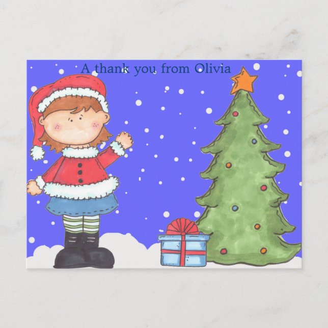 Carte Postale Le Merci de Noël peut être personnalisé (Devant)