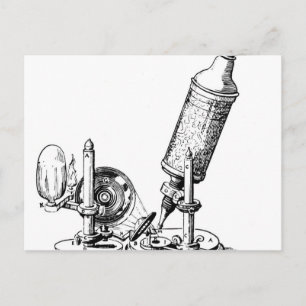 Carte Postale Le microscope de Robert Hooke